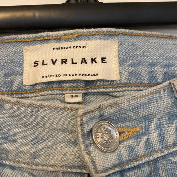 SLVRLAKE Hero High Waist Raw Hem Slim Straight Leg Jeans (Free and Easy) - Picture 4 of 10